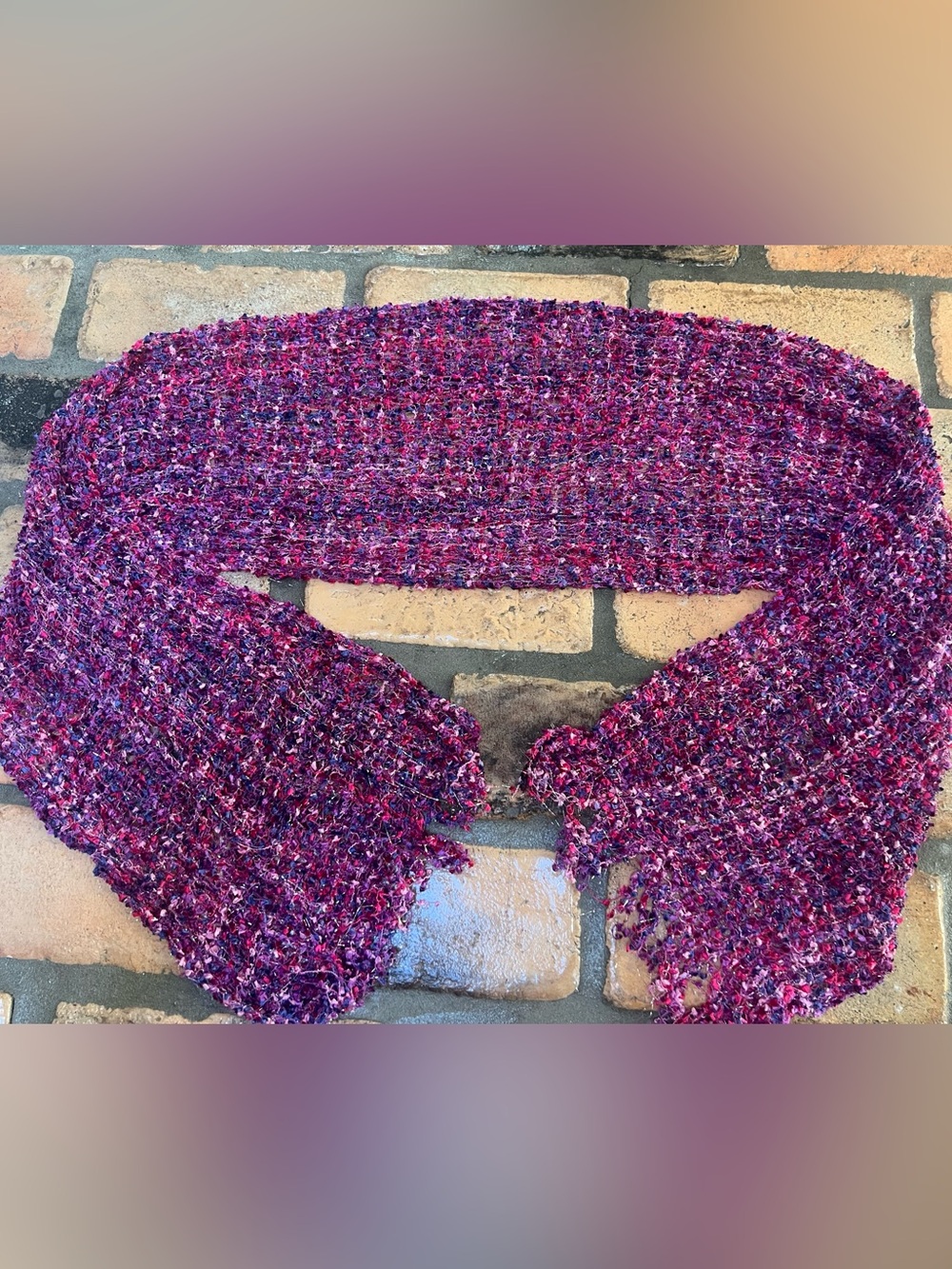 purple net scarf